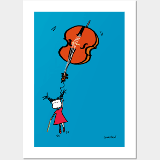 Cello flying Posters and Art